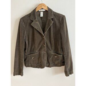 Y2k PETITE SOPHISTICATE Stretch Women’s Medium Brown Corduroy Jacket Blazer